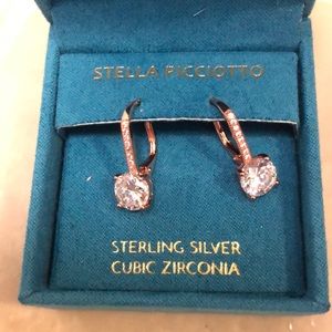 Rose gold cubic zirconia earrings
